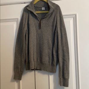 Boys, J. Crew, zipneck pullover sweater, grey, EUC